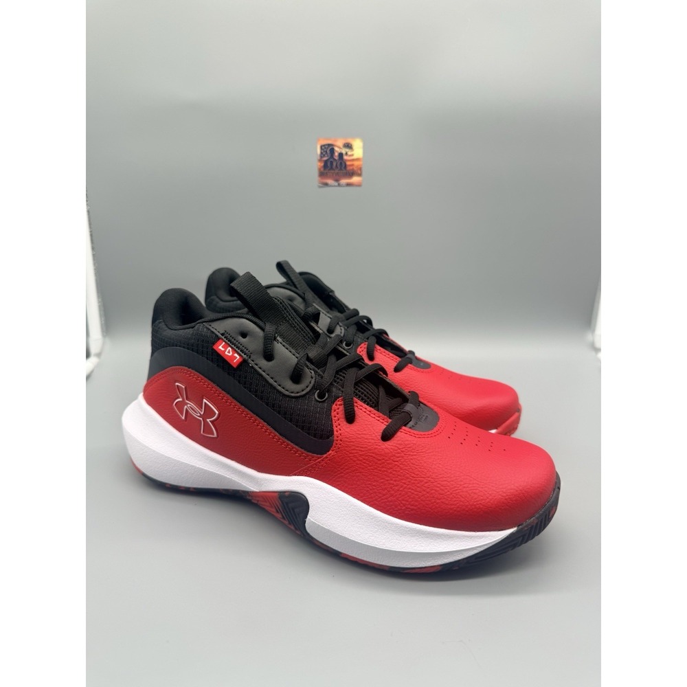 Under Armour Lockdown 7 Basketball Shoes Red Black Unisex Men's 10 3028512-600